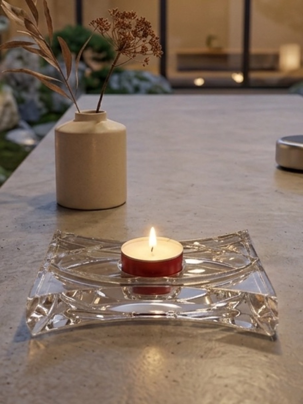 Royal Limited Czech 24% Full Lead Crystal Glass Candle Holder Paperweight